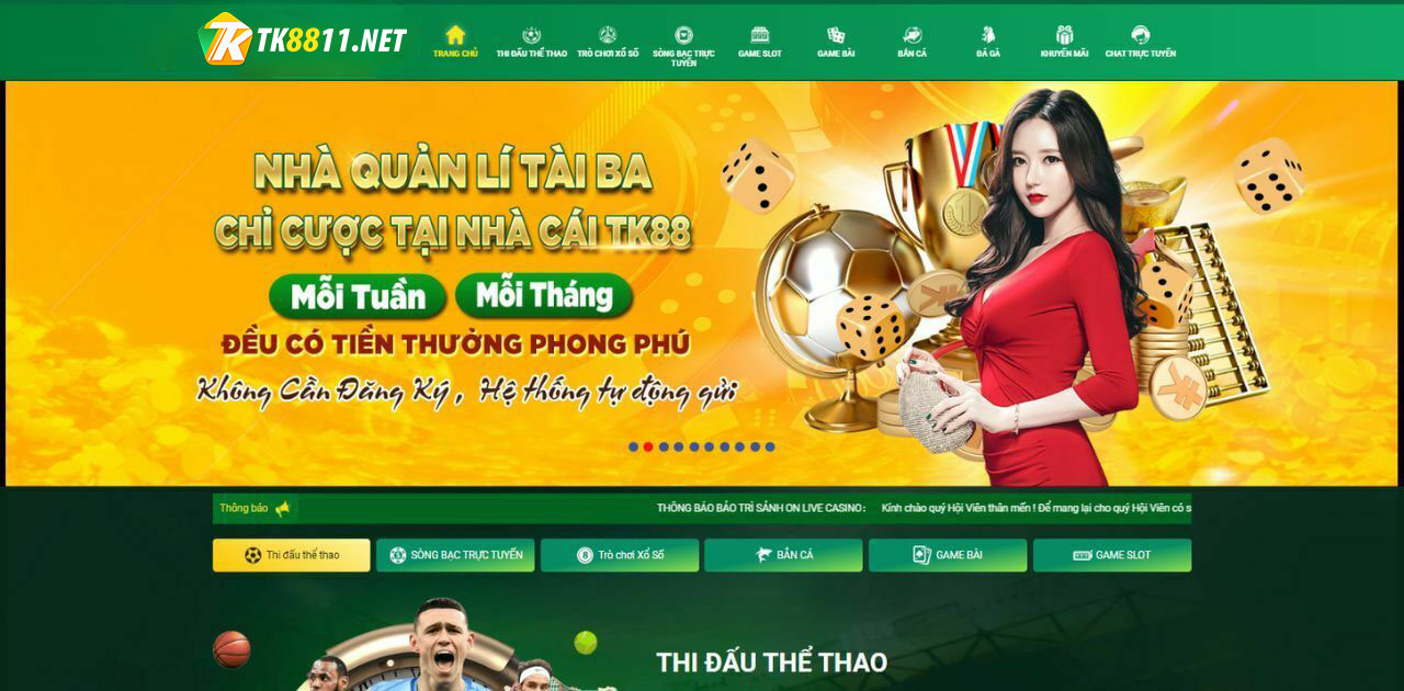 THỂ THAO TK88 - TK88 - TK88BET - TK88 CASINO - NHÀ CÁI TK88